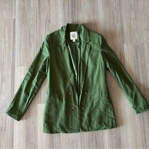 Anthropologie Autres Filles Blazer Green Open Button Women XS Twee Office Preppy